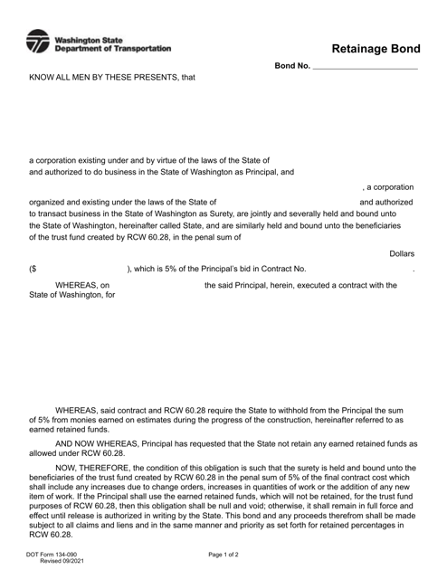 DOT Form 134-090  Printable Pdf