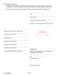 DOT Form 134-090 Retainage Bond - Washington, Page 2
