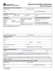 DOT Form 224-696 Utility Accommodation Application (Permit or Franchise) - Washington, Page 2