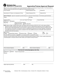 Document preview: DOT Form 272-050 Apprentice/Trainee Approval Request - Washington