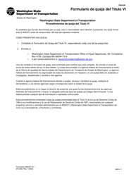 DOT Formulario 272-066 Formulario De Queja Del Titulo Vi - Washington (Spanish), Page 4