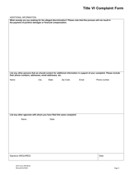 Appendix 28.95 Title VI Complaint Form - Washington, Page 3