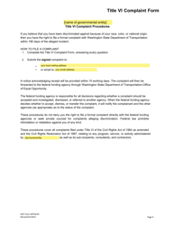 Appendix 28.95 Title VI Complaint Form - Washington, Page 4