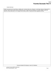 Appendix 28.95 Title VI Complaint Form - Washington (Somali), Page 2