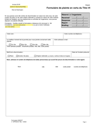 Document preview: Appendix 28.95 Title VI Complaint Form - Washington (French)