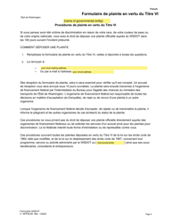 Appendix 28.95 Title VI Complaint Form - Washington (French), Page 4