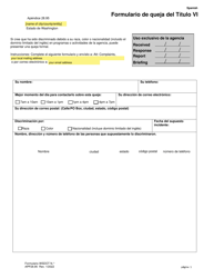 Document preview: Apendice 28.95 Formulario De Queja Del Titulo Vi - Washington (Spanish)