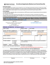 Document preview: DCYF Form 14-011 Enrollment Application Medical and Dental Benefits - Washington