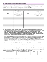 DCYF Form 15-955 Family Home and Center Child Care License or Certification Application - Washington, Page 3