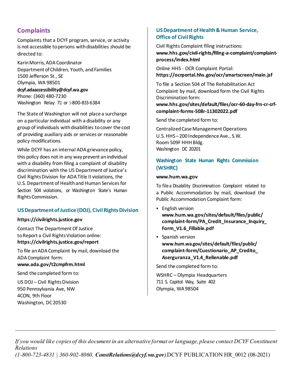 DCYF Form 15-955 Family Home and Center Child Care License or Certification Application - Washington, Page 6
