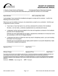 Document preview: Form DOC02-322ES Receipt of Handbook - Washington (English/Spanish)