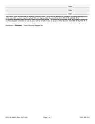 Form DOC05-066ES Public Records Request - Washington (English/Spanish), Page 2