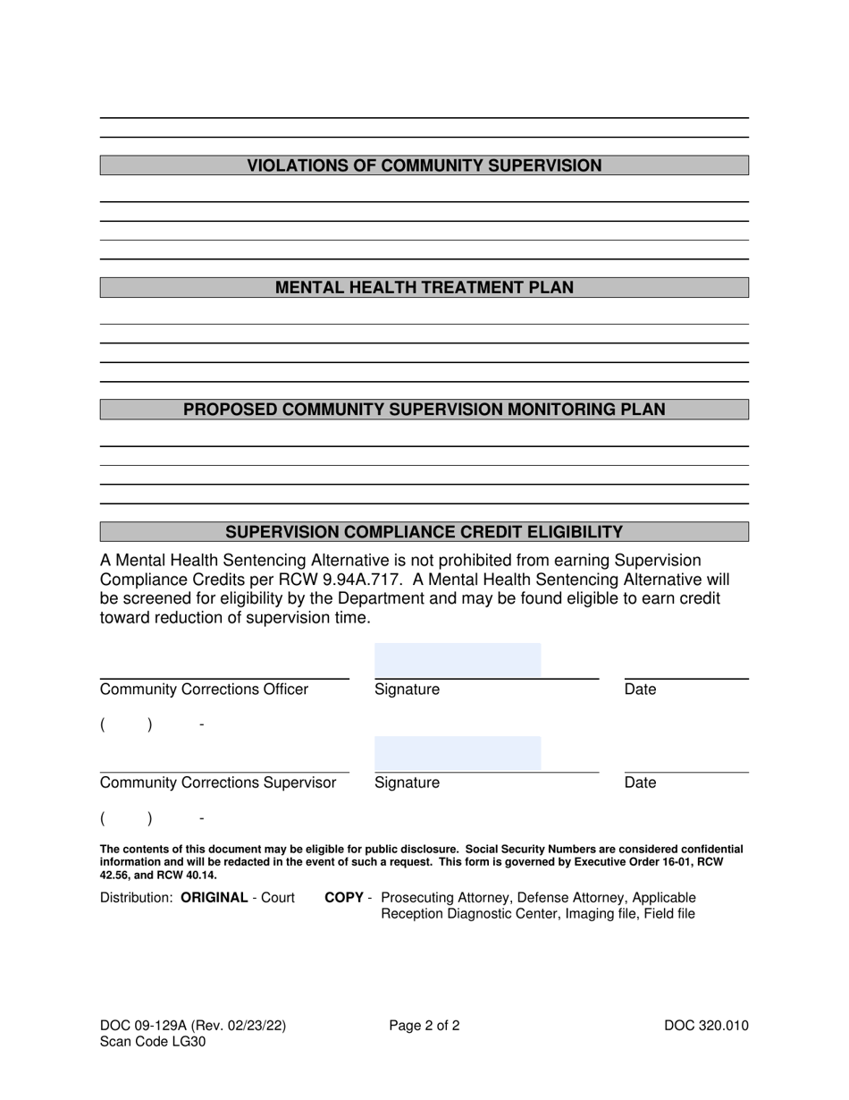 Form DOC09-129A - Fill Out, Sign Online and Download Printable PDF ...