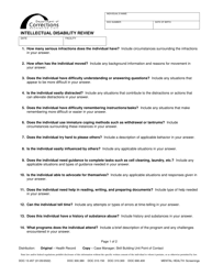 Document preview: Form DOC13-457 Intellectual Disability Review - Washington