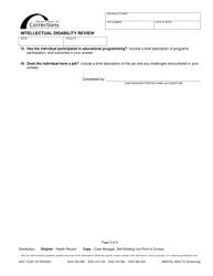 Form DOC13-457 Intellectual Disability Review - Washington, Page 2