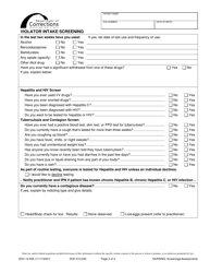 Form DOC13-505 Violator Intake Screening - Washington, Page 2