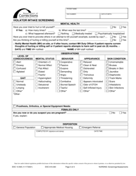 Form DOC13-505 Violator Intake Screening - Washington, Page 3