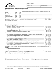 Formulario DOC13-505S Evaluacion De Admision De Internos - Washington (Spanish), Page 2