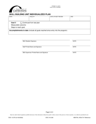 Form DOC13-576 Skill Building Unit Individualized Plan - Washington, Page 2