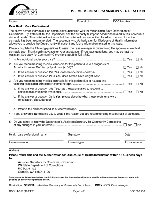 Form DOC14-053  Printable Pdf