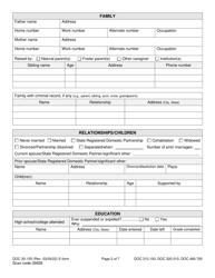 Form DOC20-155 Intake/Pre-sentence Report Information Sheet - Washington, Page 2