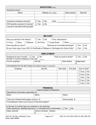 Form DOC20-155 Intake/Pre-sentence Report Information Sheet - Washington, Page 3