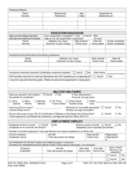 Form DOC20-155ES Intake/Pre-sentence Report Information Sheet - Washington (English/Spanish), Page 3