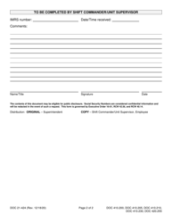 Form DOC21-424 Use of Force Report - Washington, Page 2