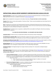 Document preview: Nonprofit Corporation Annual Report - Washington