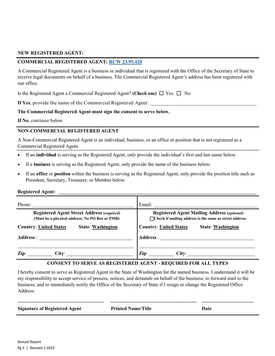 Nonprofit Corporation Annual Report - Washington, Page 5