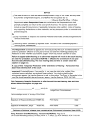 Form UH-03.0200 Temporary Protection Order and Notice of Hearing - Harassment - Washington, Page 3