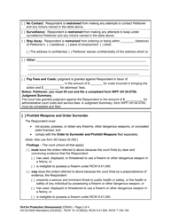 Form UH-04.0500 Order for Protection - Harassment - Washington, Page 2