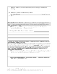 Form WPF DV-3.015 Order for Protection - Washington, Page 3