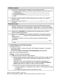 Form WPF DV-3.015 Order for Protection - Washington, Page 4