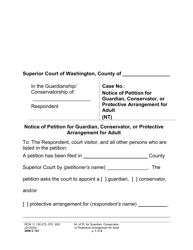 Document preview: Form GDN C101 Notice of Petition for Guardian, Conservator, or Protective Arrangement for Adult - Washington