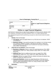 Form CR08.0800 Petition Re: Legal Financial Obligations - Washington