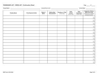 CBP Form I-418 Passenger List - Crew List, Page 3