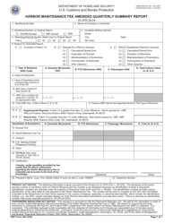 CBP Form 350 Harbor Maintenance Fee Amended Quarterly Summary Report