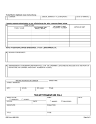 CBP Form I-408 Application to Pay off or Discharge Alien Crewman, Page 2