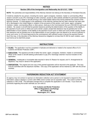 CBP Form I-408 Application to Pay off or Discharge Alien Crewman, Page 4