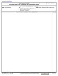 DD Form 218-1 Telephone Directory Classified Section Change Order