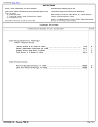 DD Form 218-1 Telephone Directory Classified Section Change Order, Page 2