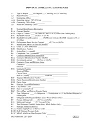DD Form 350 Individual Contracting Action Report