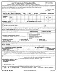 DD Form 293 Application for the Review of Discharge From the Armed Forces of the United States