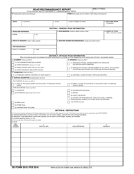 DD Form 3010 Road Reconnaissance Report