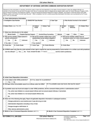 Document preview: DD Form 3114 Department of Defense Uniform Command Disposition Report
