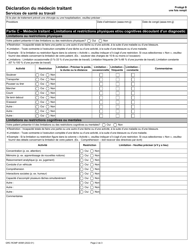 Forme GRC RCMP4056 Declaration Du Medecin Traitant - Canada (French), Page 2