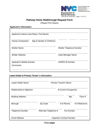 Document preview: Form DSS-23D Pathway Home Walkthrough Request Form - New York City