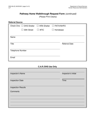 Form DSS-23D Pathway Home Walkthrough Request Form - New York City, Page 2