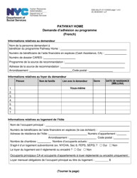 Document preview: Form DSS-23A Pathway Home Program Application - New York City (French)